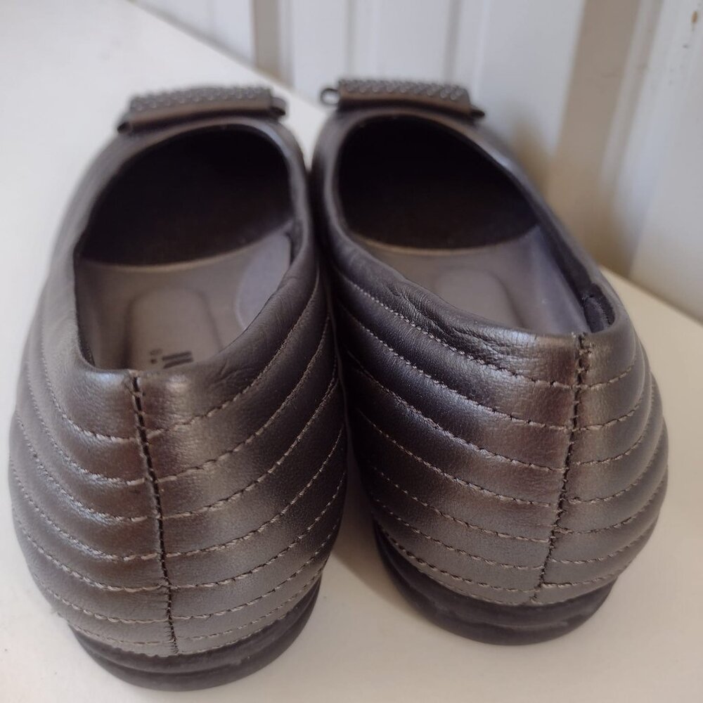 SZ 6 Women's NEW Gray Leather Slip On Shoes By Raffini Grey Footwear - Picture 3 of 5